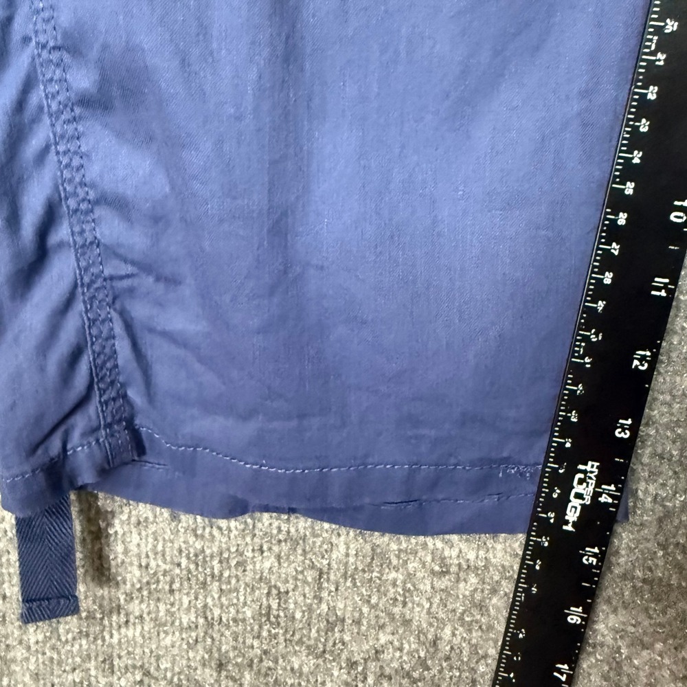 Chicos Bermuda Shorts 2.5 Womens 14 Blue Linen Blend Stretch Utility Pockets - Picture 9 of 11